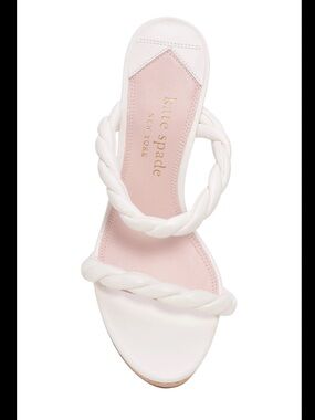 kate spade White Braided Strap Slide Sandal with Pink Insole